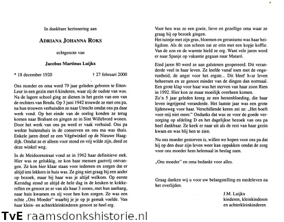 Adriana Johanna Roks Jacobus Marinus Luijkx