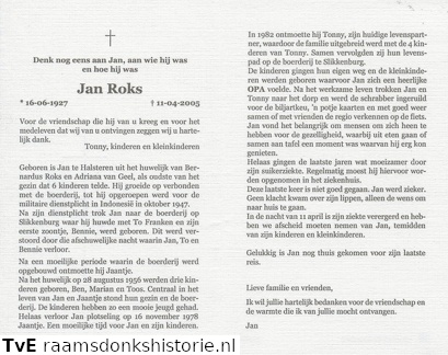 Jan Roks (vr) Tonny Jaantje To Franken