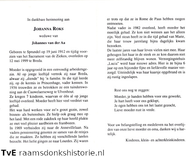 Johanna Roks Johannes van der Aa