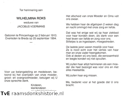 Wilhelmina Roks Jacobus Voermans