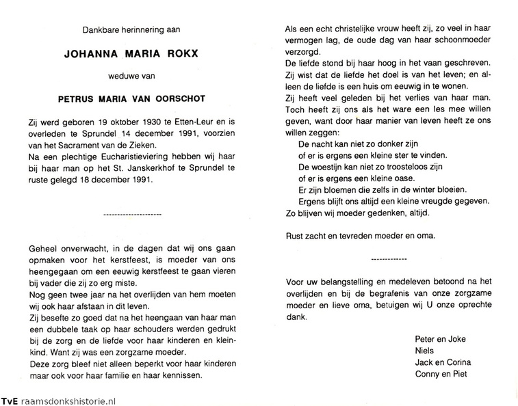 Johanna Maria Rokx Petrus Maria van Oorschot