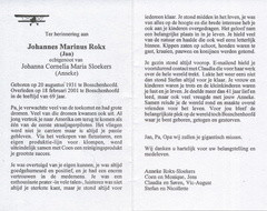 Johannes Marinus Rokx Johanna Cornelia Maria Sloekers