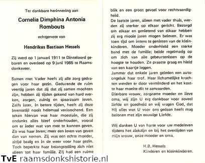 Cornelia Dimphina Antonia Rombouts Hendrikus Bastiaan Hessels