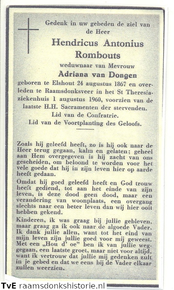 Hendricus Antonius Rombouts Adriana van Dongen