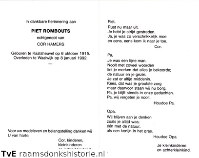 Piet Rombouts Cor Hamers
