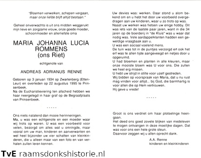 Maria Johanna Lucia Rommens Andreas Adrianus Renne