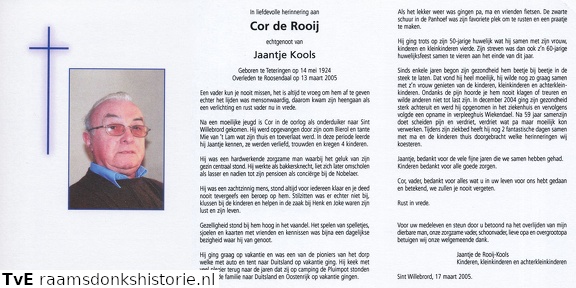 Cor de Rooij Jaantje Kools