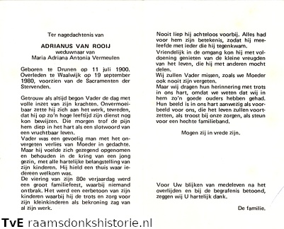 Adrianus van Rooij Maria Adriana Antonia Vermeulen