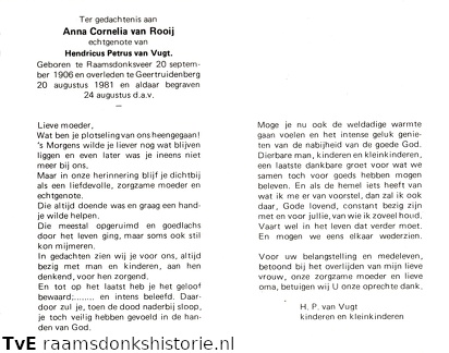 Anna Cornelia van Rooij Hendricus Petrus van Vugt