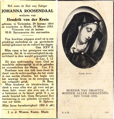 Johanna Roosendaal Hendrik van der Kruis