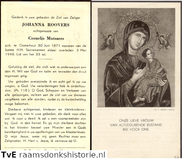 Johanna Roovers Cornelis Mutsaers