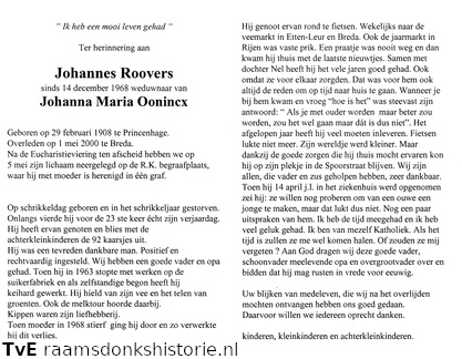 Johannes Roovers Johanna Maria Oonincx