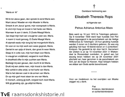 Elisabeth Theresia Rops Petrus Adrianus Antonius Maas