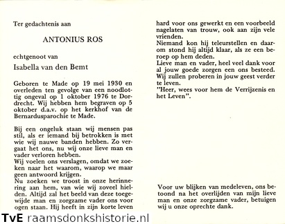 Antonius Ros Isabella van den Bemt
