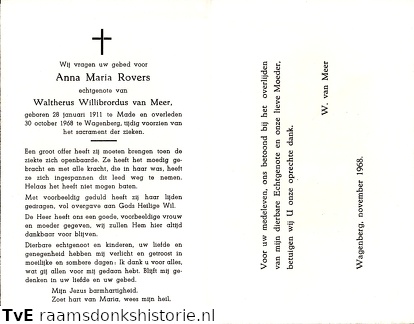 Anna Maria Rovers Waltherus Willibrordus van Meer