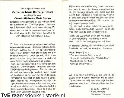 Catharina Maria Cornelia Rovers Cornelis Gijsbertus Maria Oomen