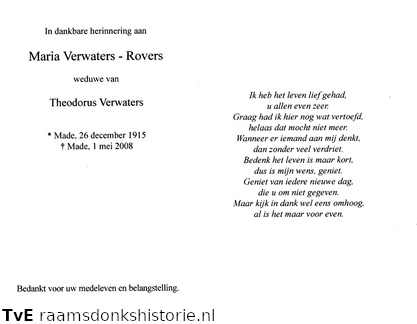 Maria Rovers Theodorus Verwaters