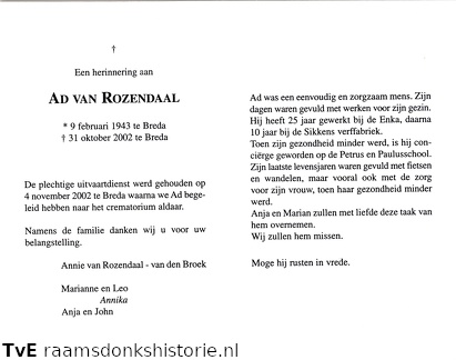 Ad van Rozendaal Annie van den Broek