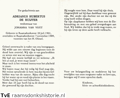 Adrianus Hubertus de Ruijter Johanna van Vugt