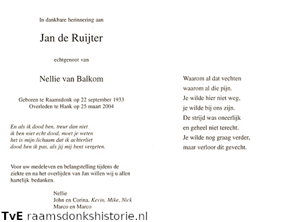 Jan de Ruijter Nellie van Balkom