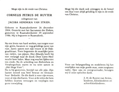 Cornelis Petrus de Ruyter Jacoba Hendrika van Strien