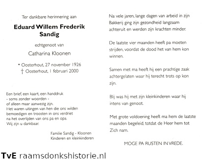 Sandig Eduard Willem Frederik Catharina Kloonen
