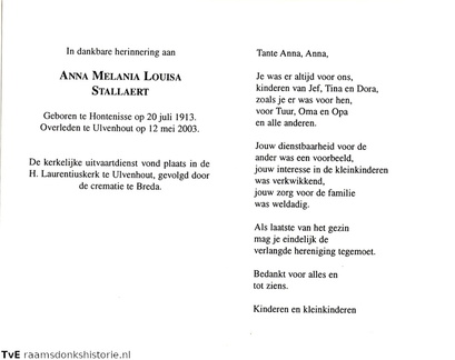 Stallaert Anna Melania Louisa