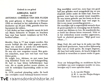 Adriana Sagt Antonius Cornelis van der Pluijm