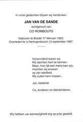 Jan van de Sande Co Rombouts