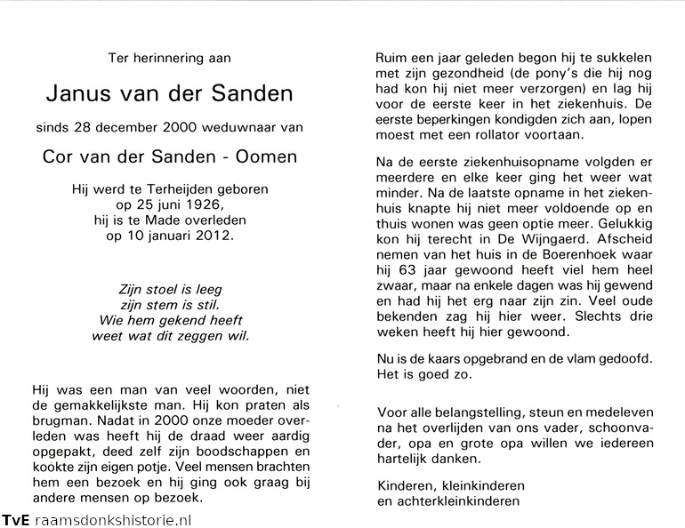 Janus van der Sanden Cor Oomen