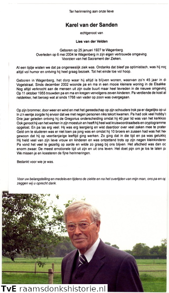Karel van der Sanden Lies van der Velden