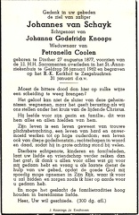 Johannes van Schayk Johanna Godefrida Knoops Petronella Coolen