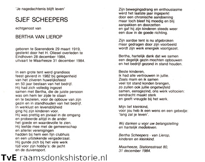 Sjef Scheepers Bertha van Lierop