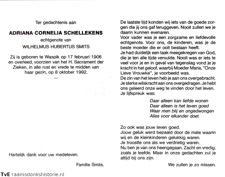 Adriana Cornelia Schellekens Wilhelmus Hubertus Smits