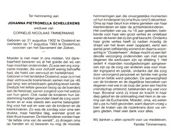 Johanna Pietronella Schellekens Cornelis Nicolaas Timmermans