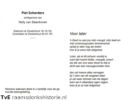 Piet Scherders Nelly van Steenhoven