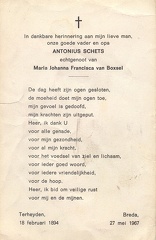 Antonius Schets Maria Johanna Francisca van Boxsel