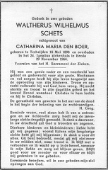 Waltherus Wilhelmus Schets Catharina Maria den Boer
