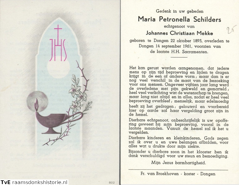 Maria Petronella Schilders Johannes Christiaan Mekke