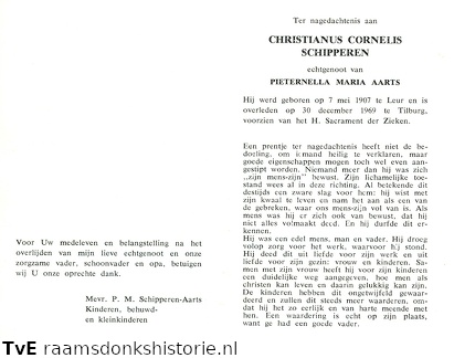 Christianus Cornelis Schipperen Pieternella Maria Aarts