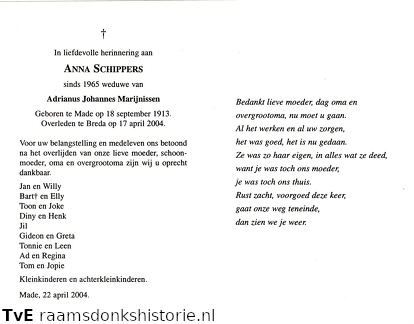 Anna Schippers Adrianus Johannes Marijnissen
