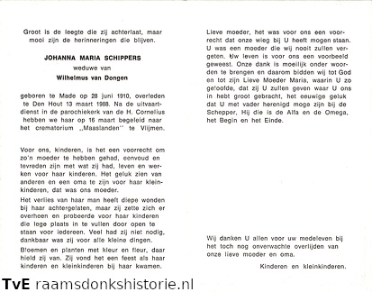 Johanna Maria Schippers Wilhelmus van Dongen