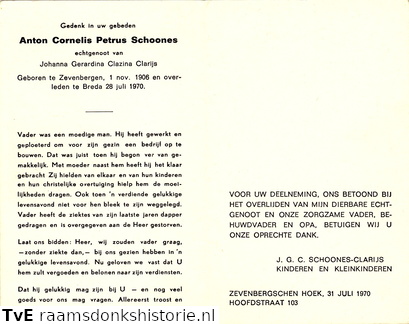 Anton Cornelis Petrus Schoones Johannes Geradina Clazina Clarijs