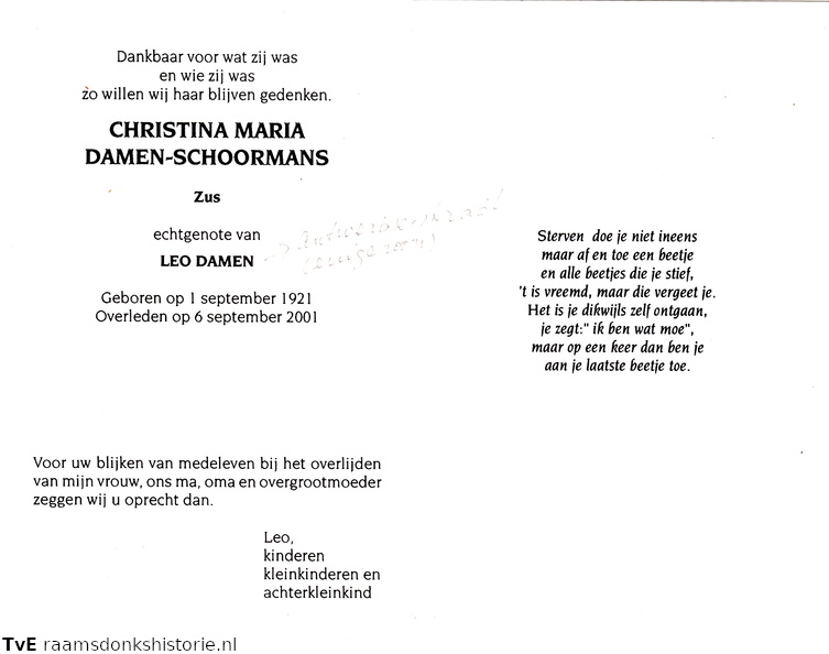 Christina Maria Schoormans Leo Damen