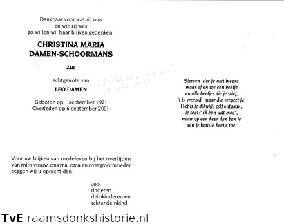 Christina Maria Schoormans Leo Damen