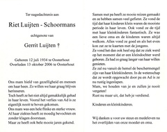 Riet Schoormans Gerrit Luijten