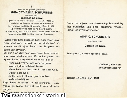 Anna Catharina Schuurbiers Cornelis de Crom