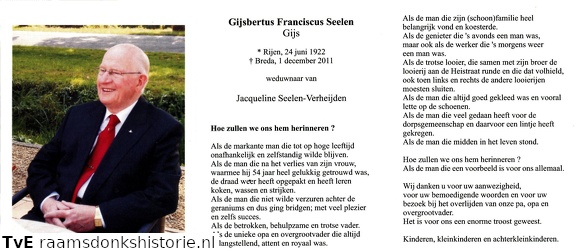 Gijsbertus Franciscus Seelen Jacqueline Verheijden