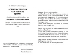 Adriana Cornelia van Seeters Dingeman Antonius Kieboom