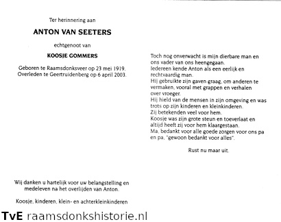 Anton van Seeters Koosje Gommers